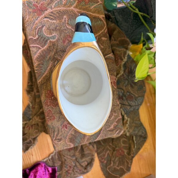 Colorful Hand-Painted Seymour Mann Carnaby Street Ceramic Pitcher With Stripes - Picture 3 of 6